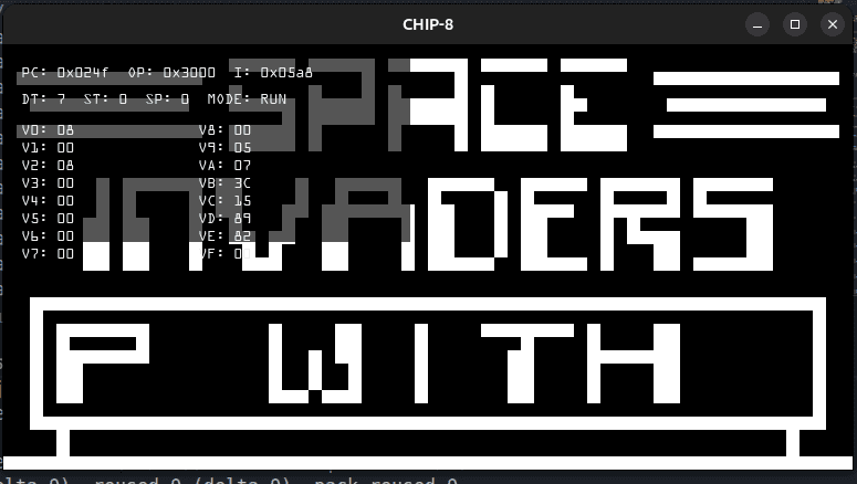 Chip-8 emulator and debugger screenshot